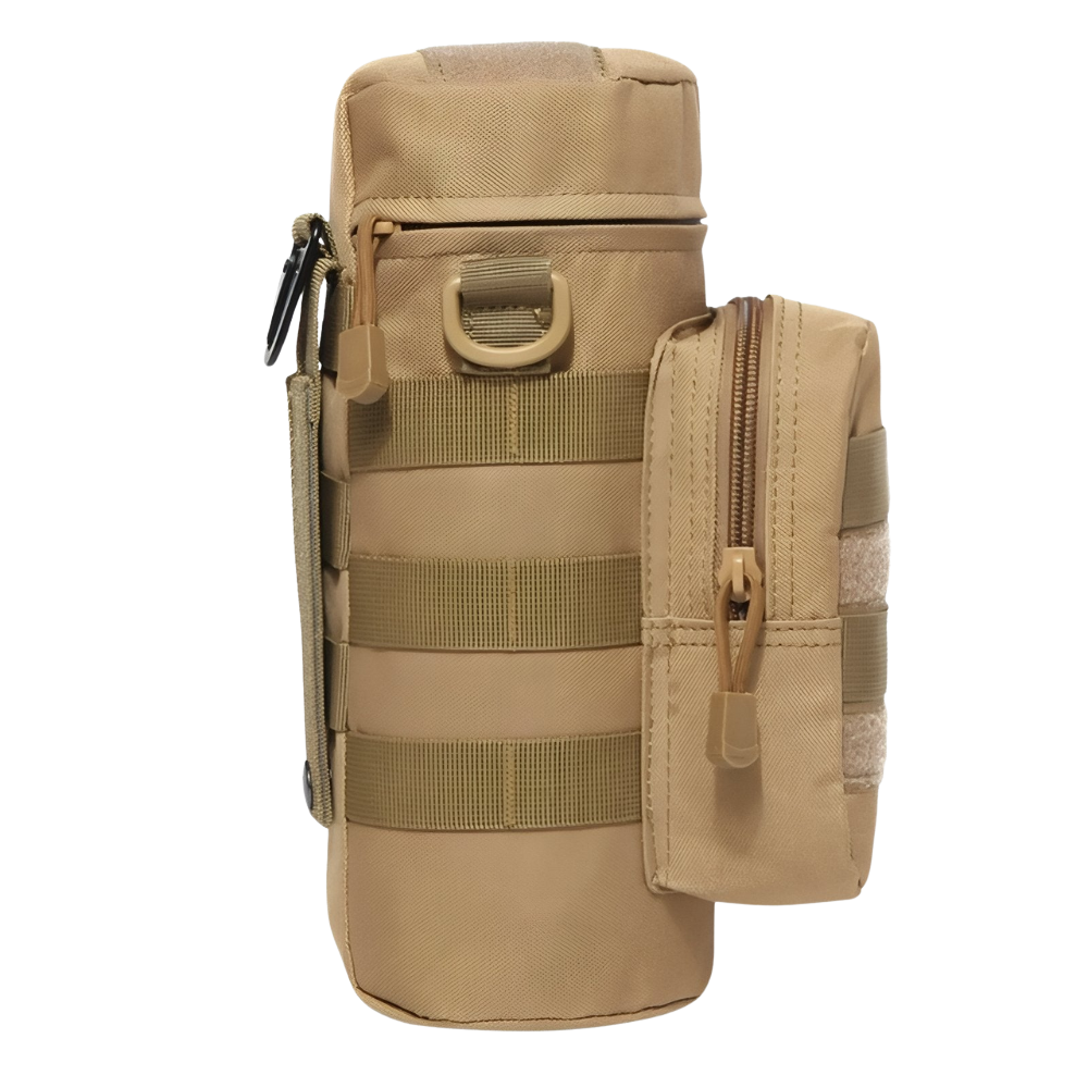 Durable MOLLE Tactical Bottle Holder with Accessory Pocket