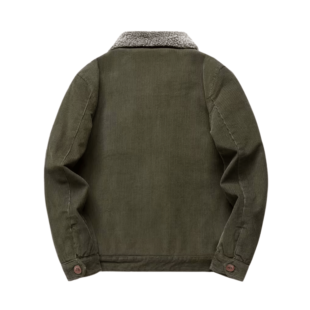 Men’s Cotton Jacket with Fleece Lining and Chest Pockets - Active Peaks