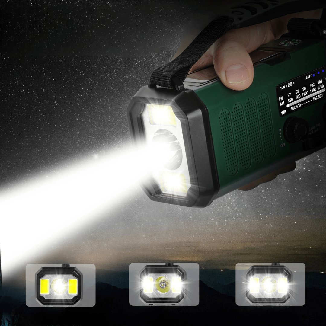 ActivePeaks - Weather-Resistant Emergency Radio with Solar, Hand Crank & USB