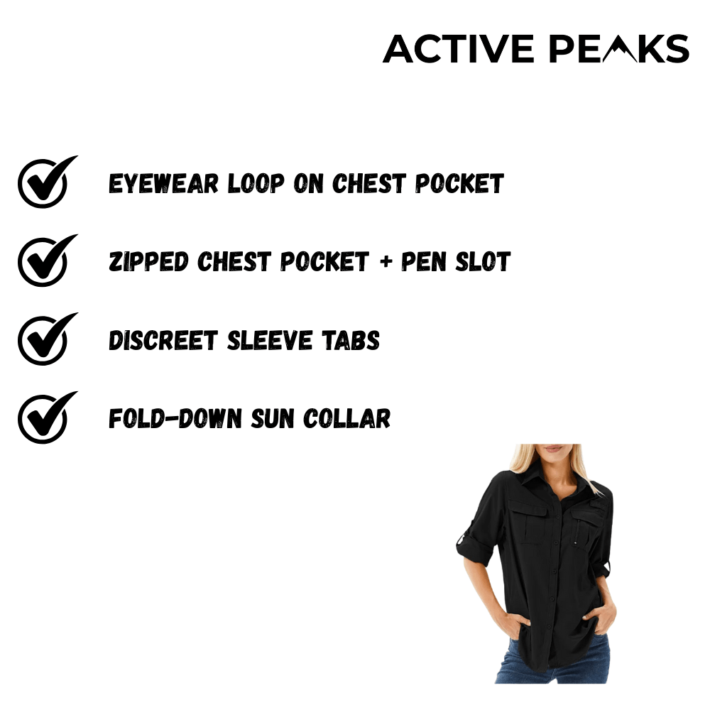 Breathable Long Sleeve Hiking Shirt – Women’s Lightweight | Active Peaks - Active Peaks