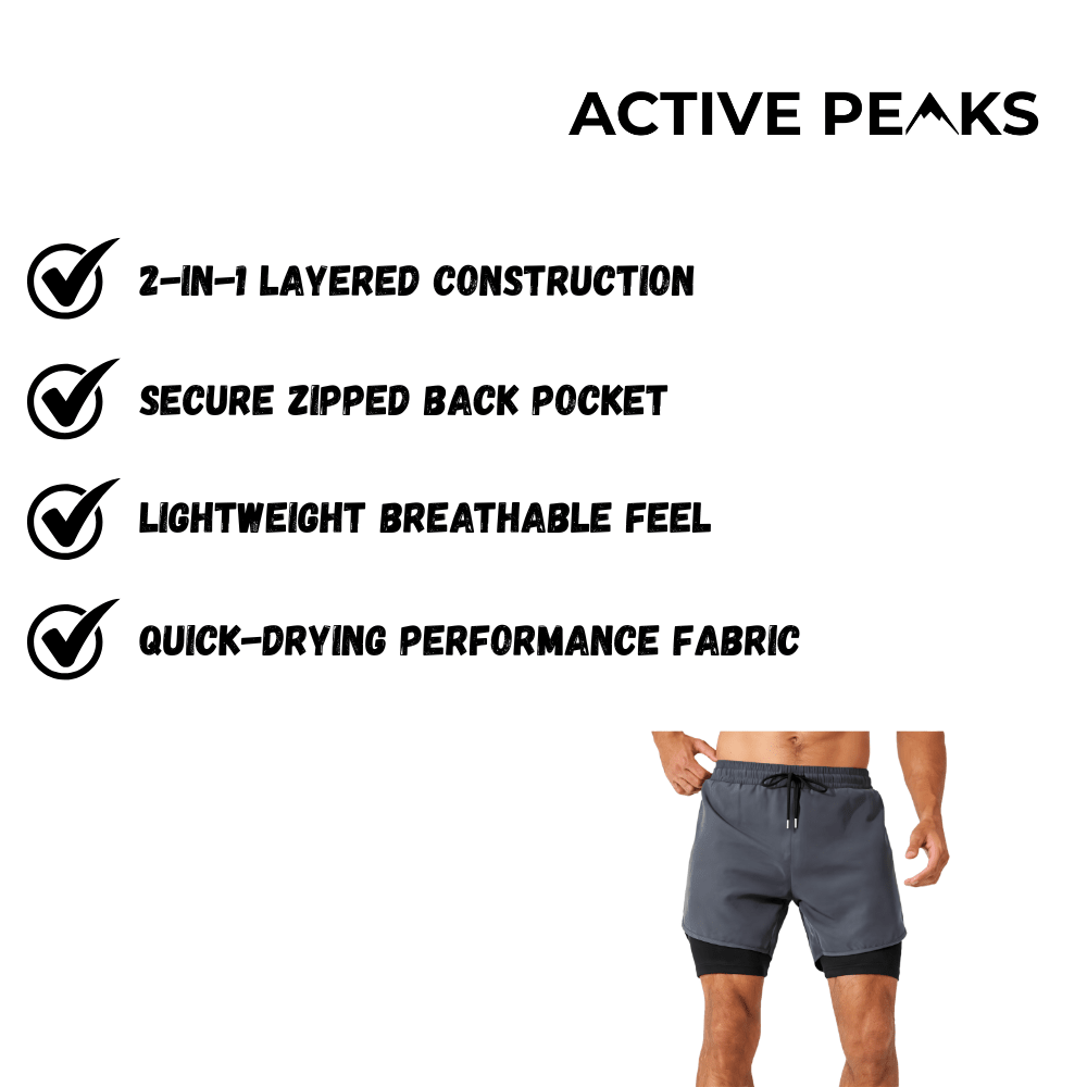 Running Shorts Lightweight Quick - Drying 2 - in - 1 | Active Peaks - Active Peaks
