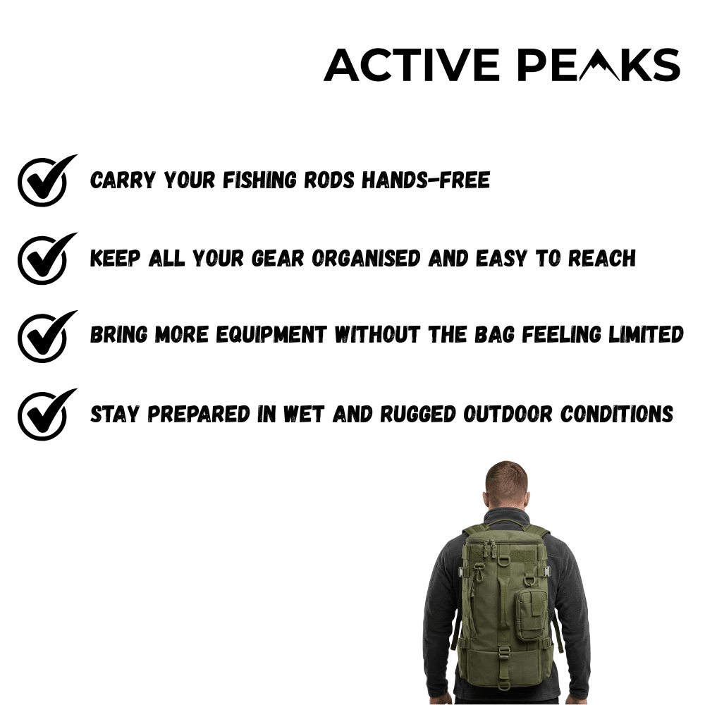 Fishing Backpack Durable Water - Resistant with Rod Holders - Active Peaks