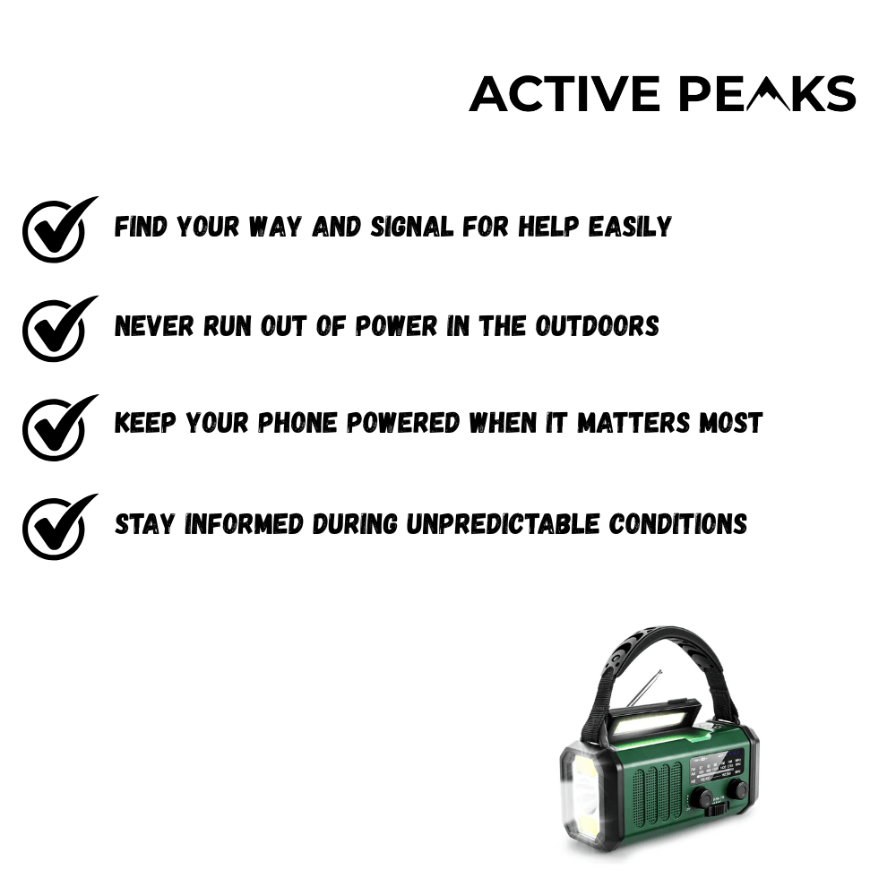 Emergency Radio with Solar and USB Charging | Active Peaks - Active Peaks