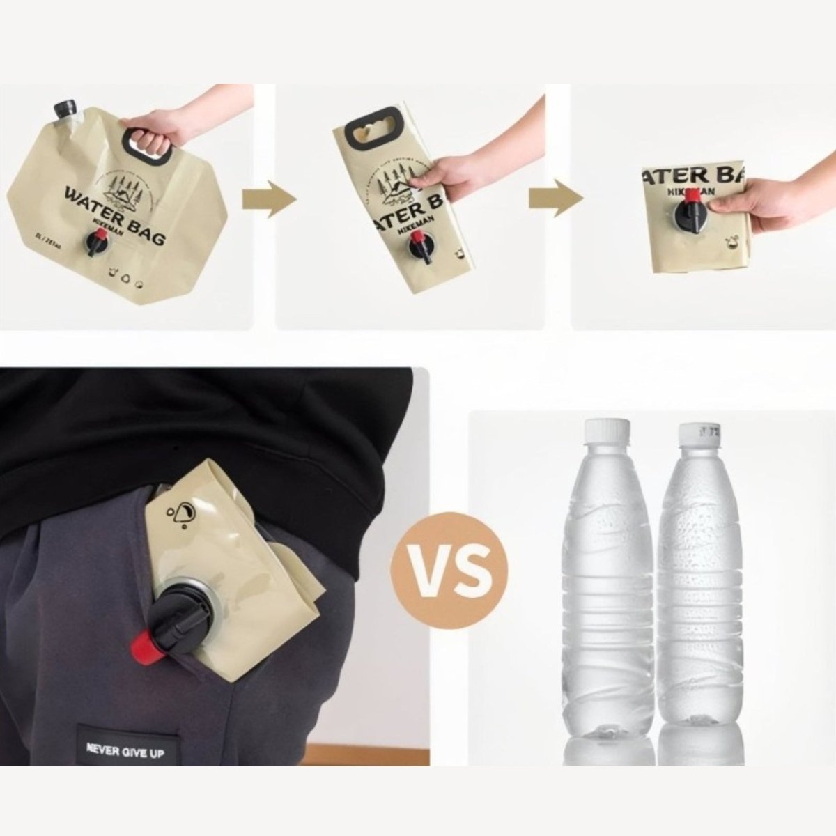 Foldable 8L Water Storage Bag with Tap - Active Peaks