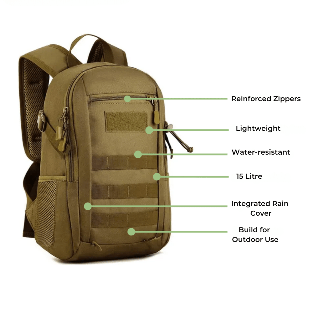 ActivePeaks – Weather-Resistant 15L Hiking Backpack for Outdoor Use