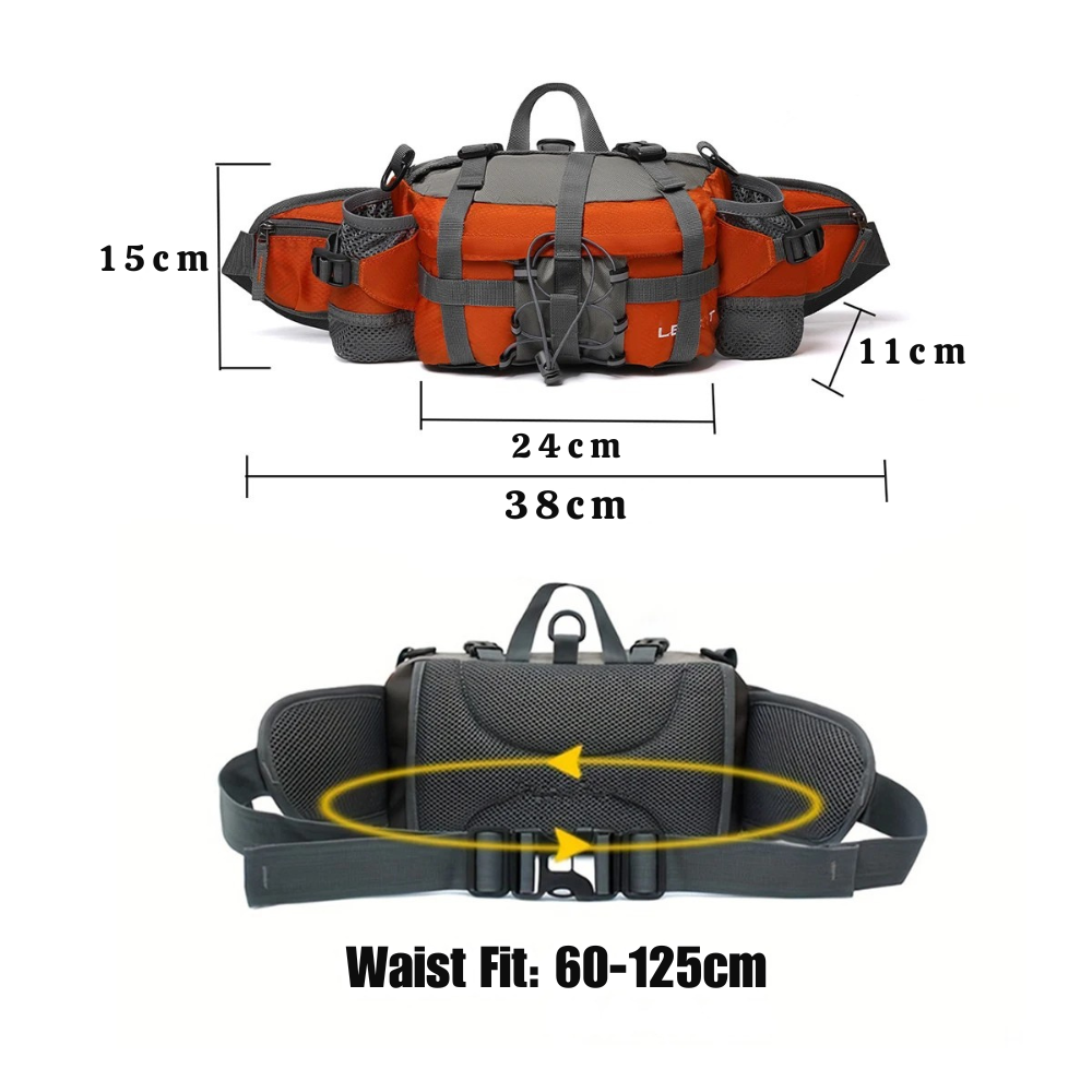 Hiking Waist Bag – Water-Resistant & Multi-Pocket (5L) | Active Peaks
