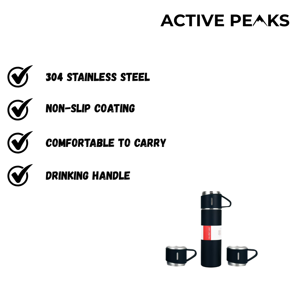 Stainless Steel Thermos Flask 500ml Vacuum Insulated | Active Peaks