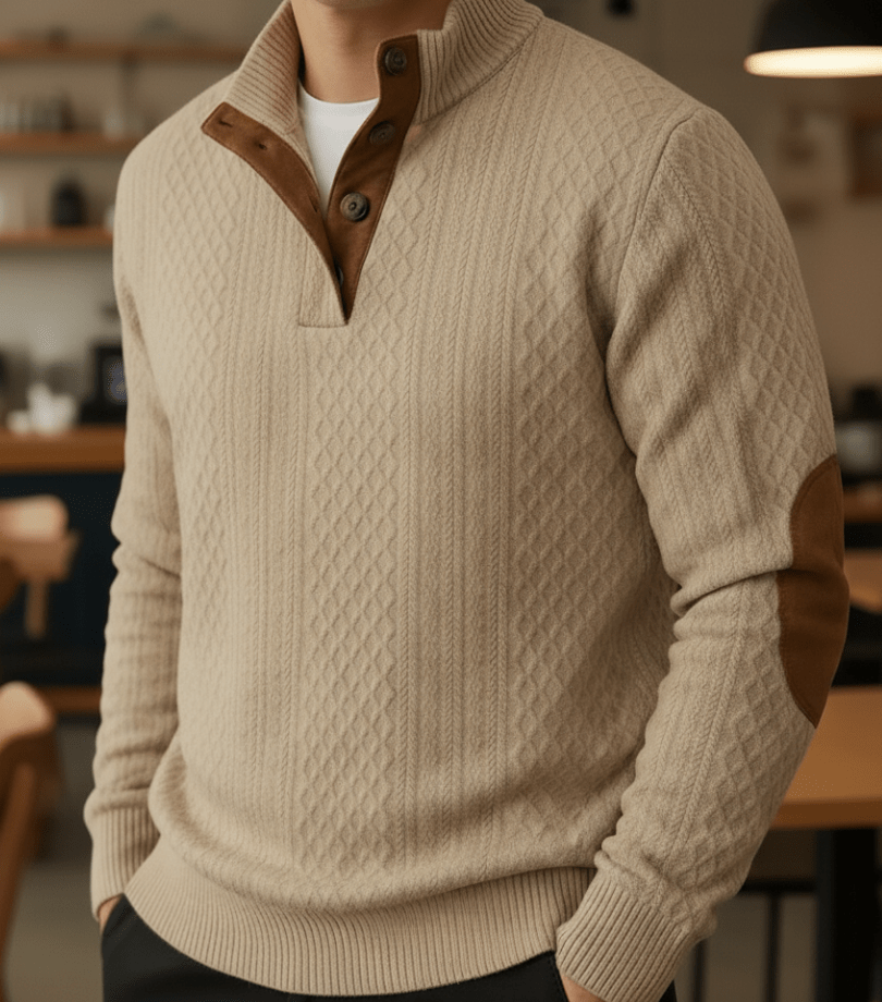 Knitted Outdoor Pullover with Reinforced Patches | Active Peaks - Active Peaks