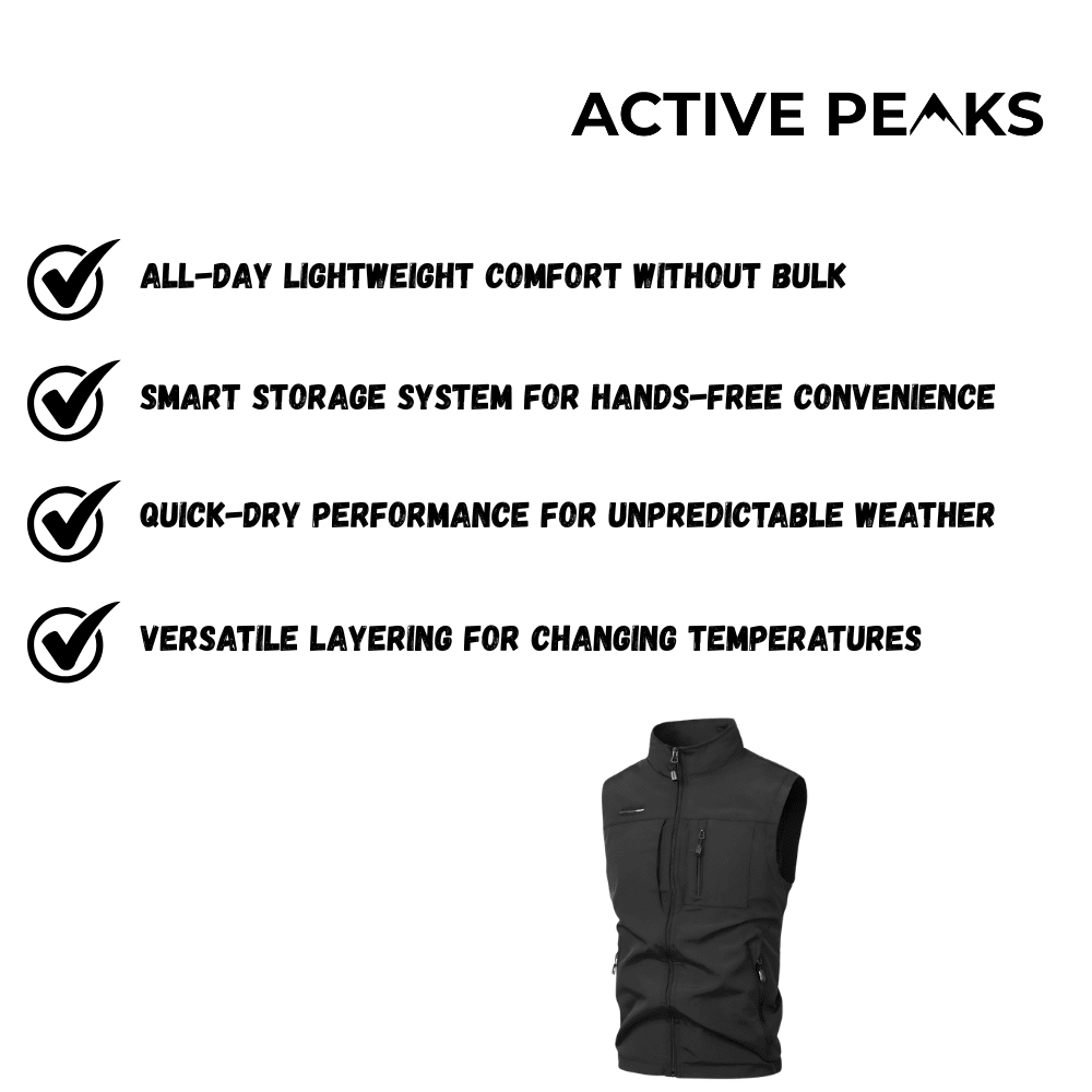 Lightweight Multi - Pocket Outdoor Gilet for Men | Active Peaks - Active Peaks
