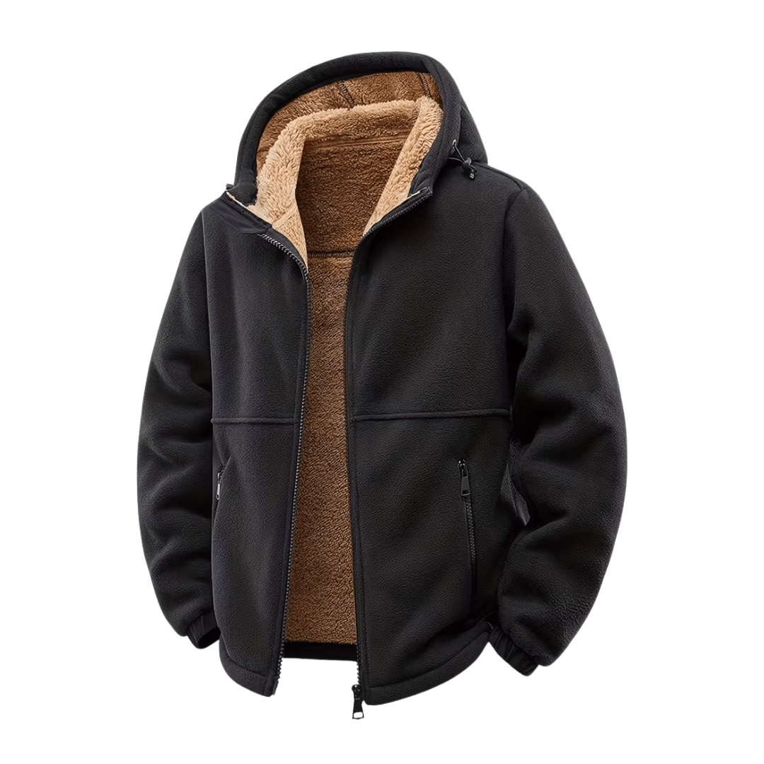 Men’s Winter Jacket with Fleece Lining and Hood - Active Peaks