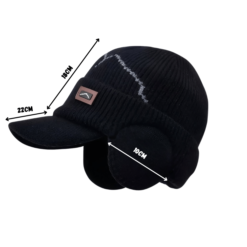 Knitted Winter Hat with Ear Flaps and Visor | Active Peaks - Active Peaks
