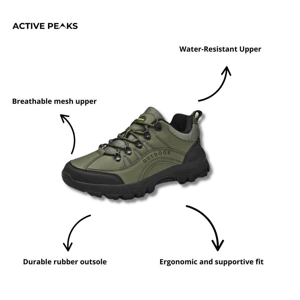 Durable Men’s Hiking Shoes – Water - Resistant Outdoor Trail Footwear - Active Peaks