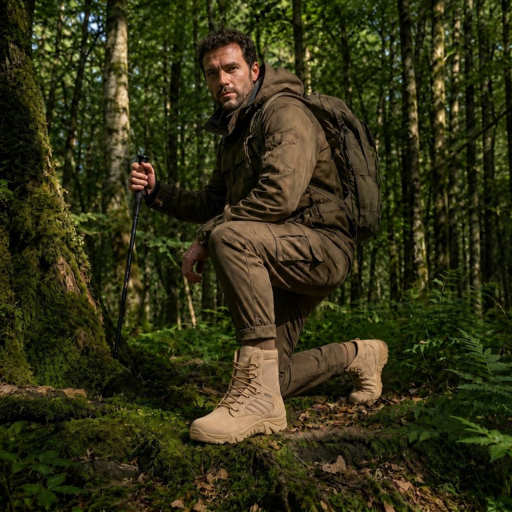 Men’s Lightweight Waterproof Tactical Hiking Shoes with Grip Sole - Active Peaks