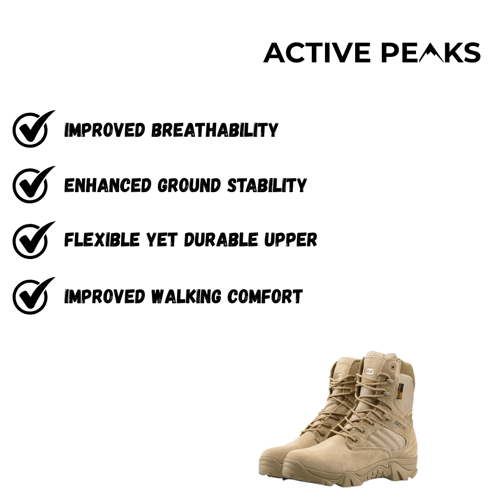 Men’s Lightweight Waterproof Tactical Hiking Shoes with Grip Sole - Active Peaks