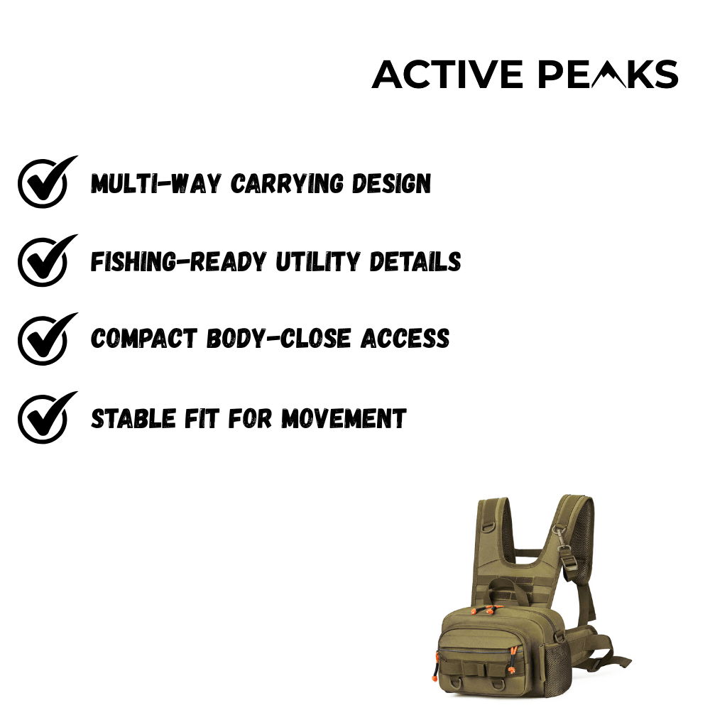 Fishing Chest Bag Durable Tactical Tackle Pack | Active Peaks - Active Peaks