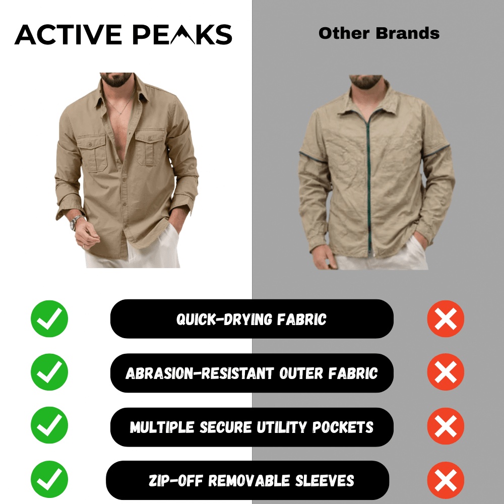 Breathable Convertible Hiking Shirt for Men | Active Peaks - Active Peaks