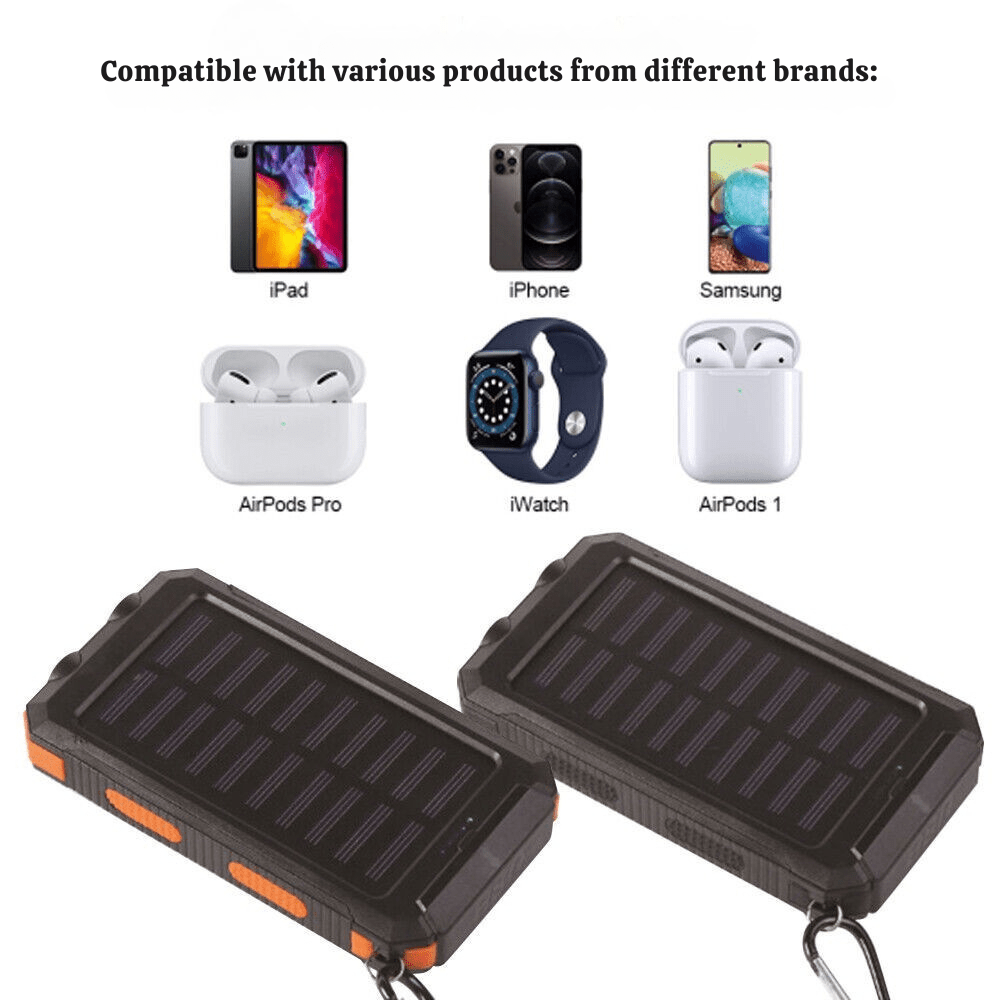 Solar Power Bank Waterproof Shockproof 10000 mAh | Active Peaks - Active Peaks