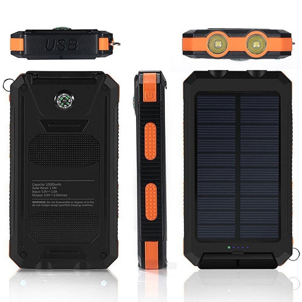 Solar Power Bank Waterproof Shockproof 10000 mAh | Active Peaks - Active Peaks
