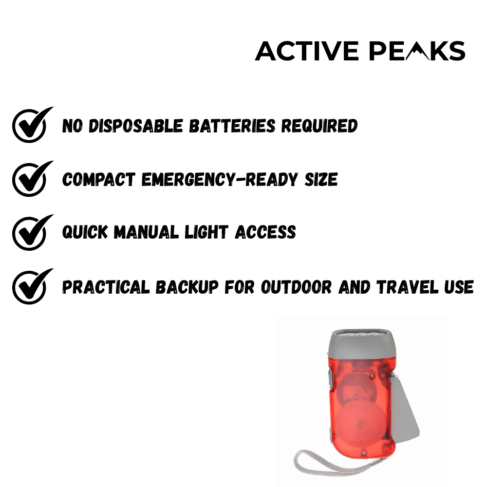 Hand Crank LED Torch Lightweight Emergency Light | Active Peaks - Active Peaks
