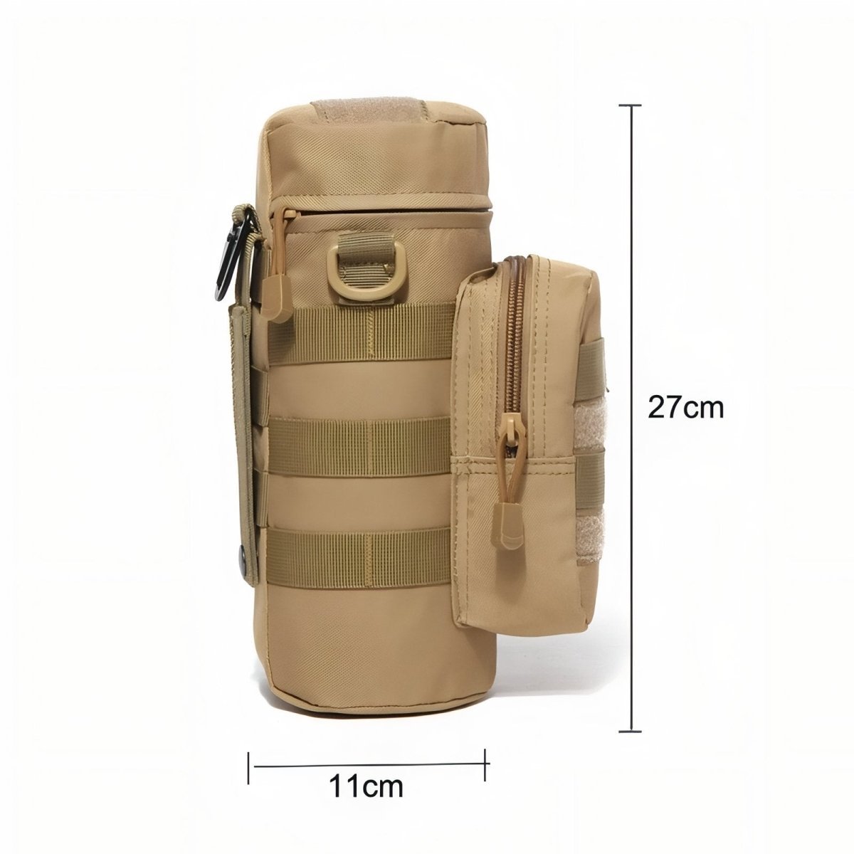 Durable MOLLE Tactical Bottle Holder with Accessory Pocket - Active Peaks
