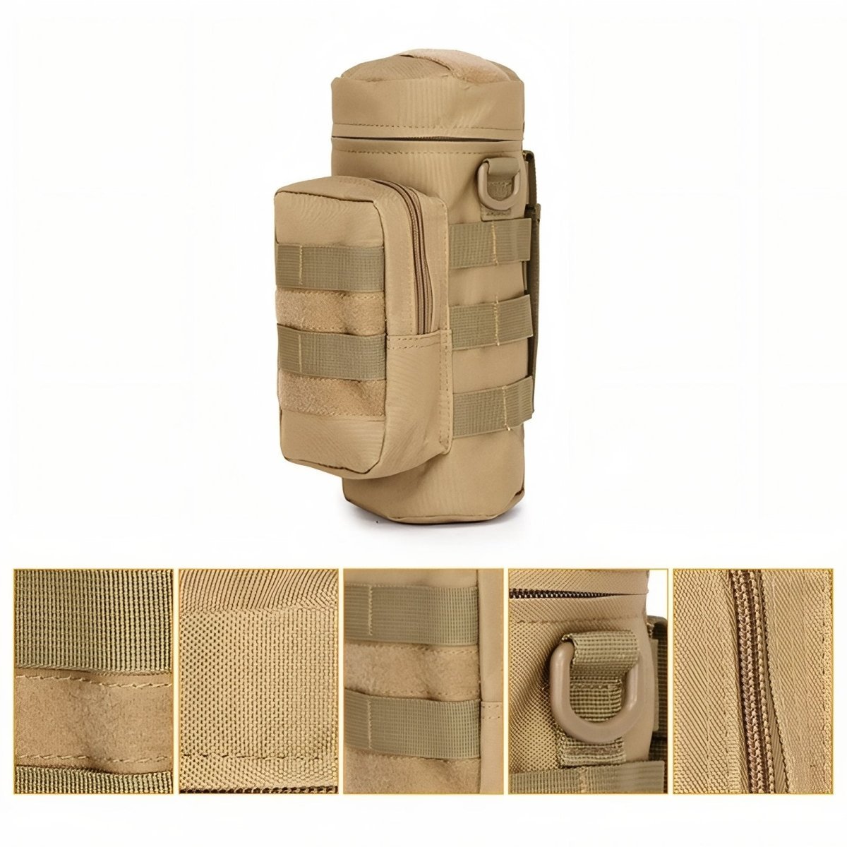 Durable MOLLE Tactical Bottle Holder with Accessory Pocket - Active Peaks
