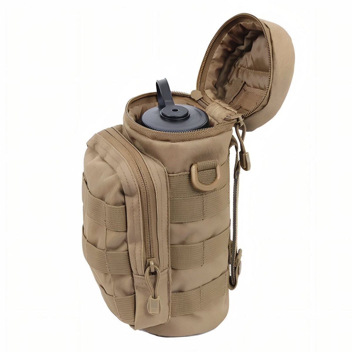 Durable MOLLE Tactical Bottle Holder with Accessory Pocket - Active Peaks